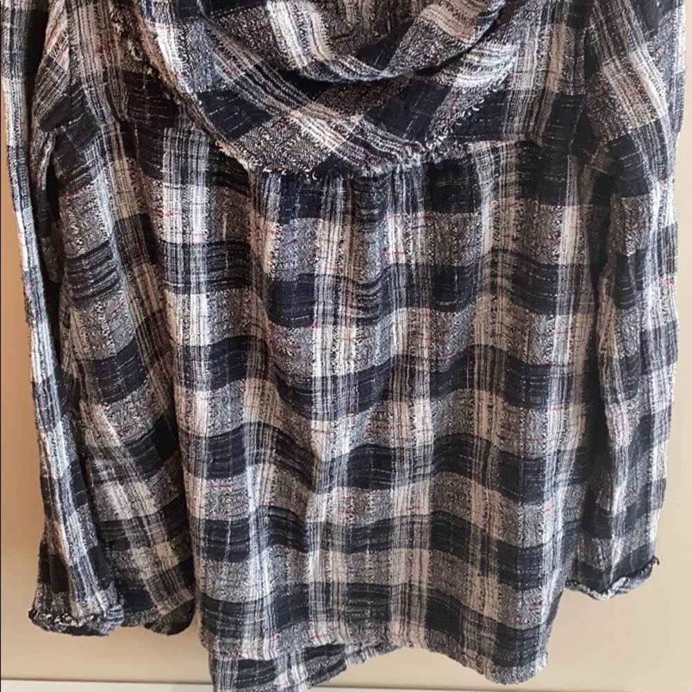 Free People Plaid Sweatshirt Size Small - Picture 3 of 8